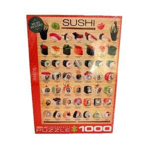 EUROGRAPHICS 1000 Piece Puzzle Sushi 19 1/4 x 26 5/8 New with Recipe included